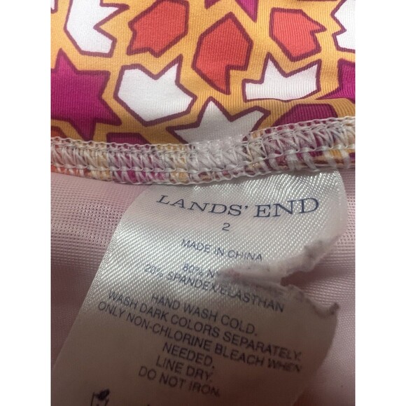 Lands' End Women's 2 Pink Orange Yellow Medallion Swim Skirt Modest XS - Picture 4 of 7